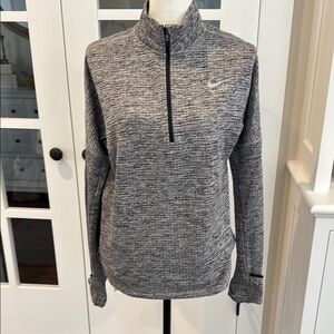 Nike Gray 3/4zip Dri-Fit Pullover  with Textured Knit Size M